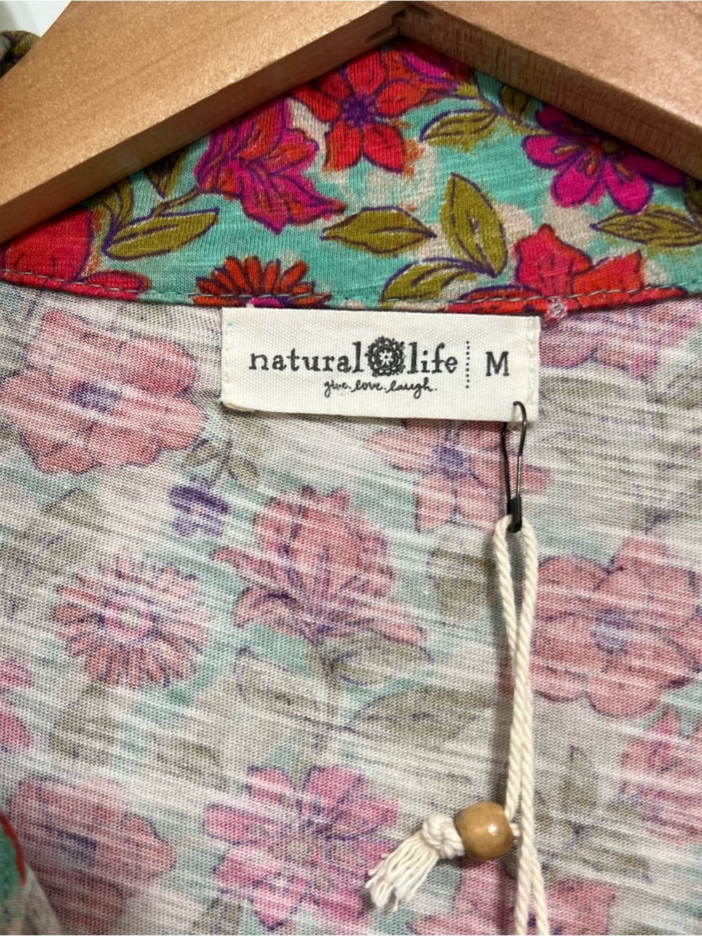 Natural Life Colorful Floral Boho Button Front Dress - Picture 3 of 6